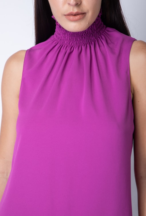 Blusa Gola Alta Franzida