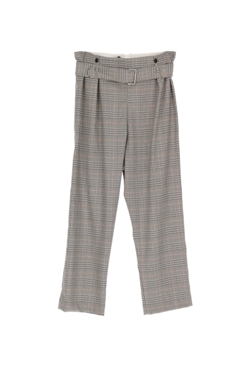 Calças Padrão Xadrez com Cinto