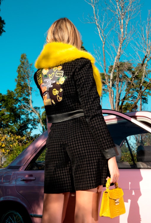 Calções bermuda pata de galo