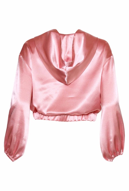 Camisola com capuz efeito cetim