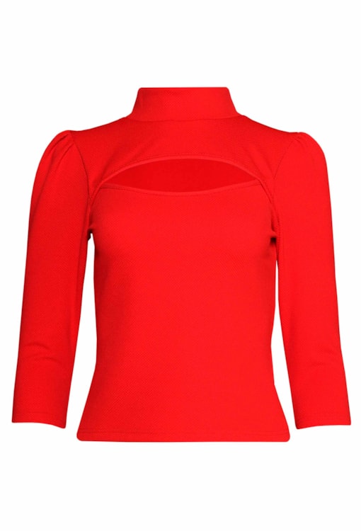 Camisola gola subida e cut out