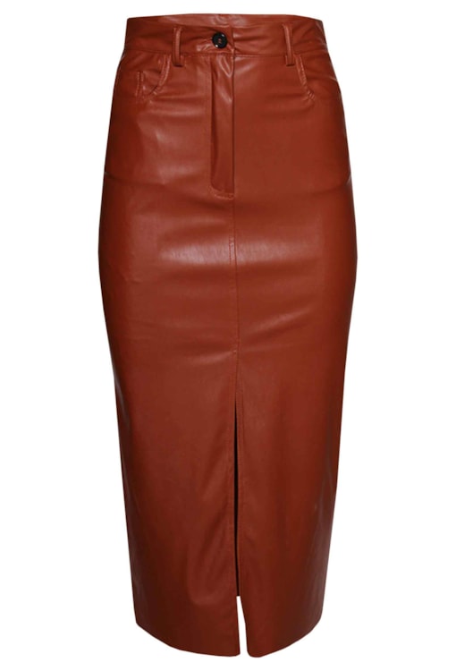 Saia midi efeito pele