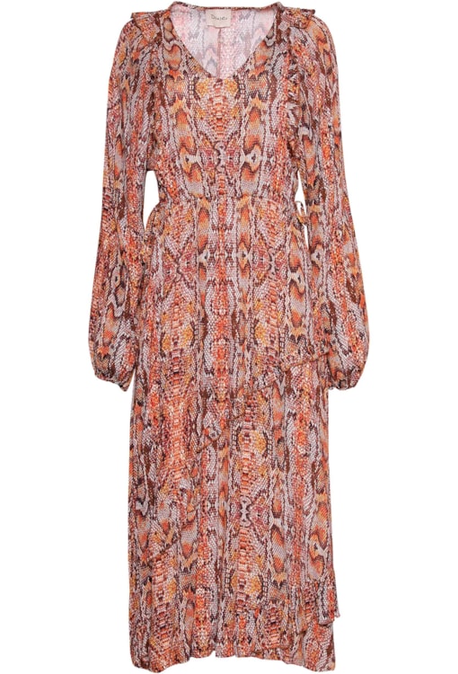 Vestido comprido padrão cobra