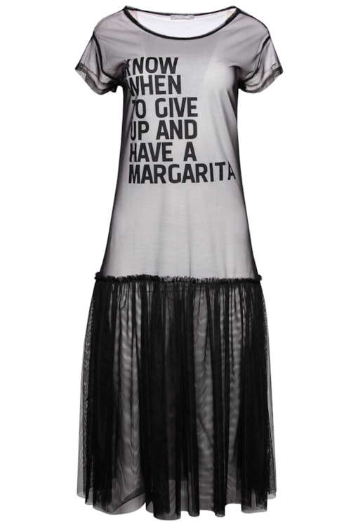 Vestido t-shirt com tule