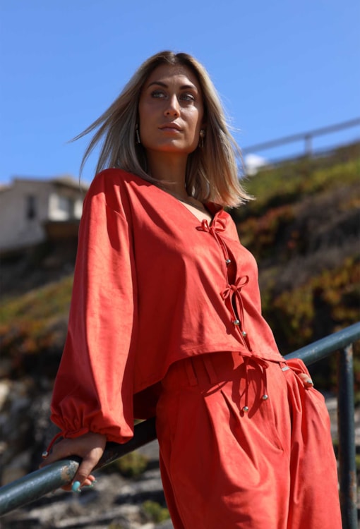 Blusa Efeito Camurça