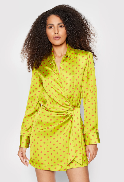 Vestido Curto Estampado com laço