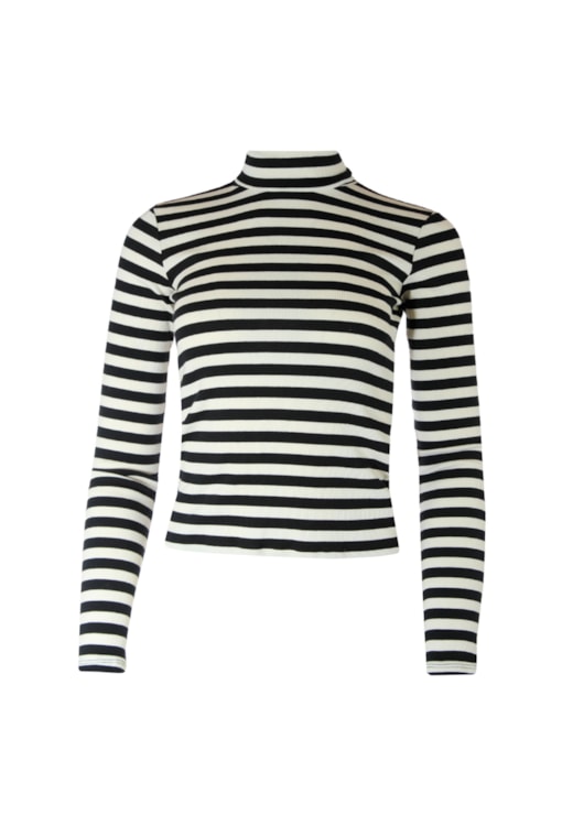 Camisola de gola alta com riscas