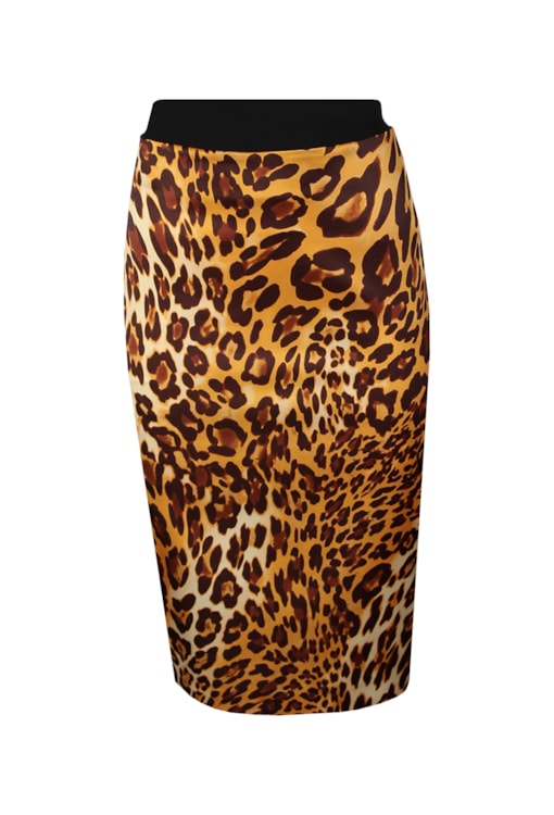 Saia lápis padrão leopardo