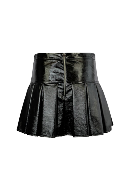 Saia curta de napa com pregas