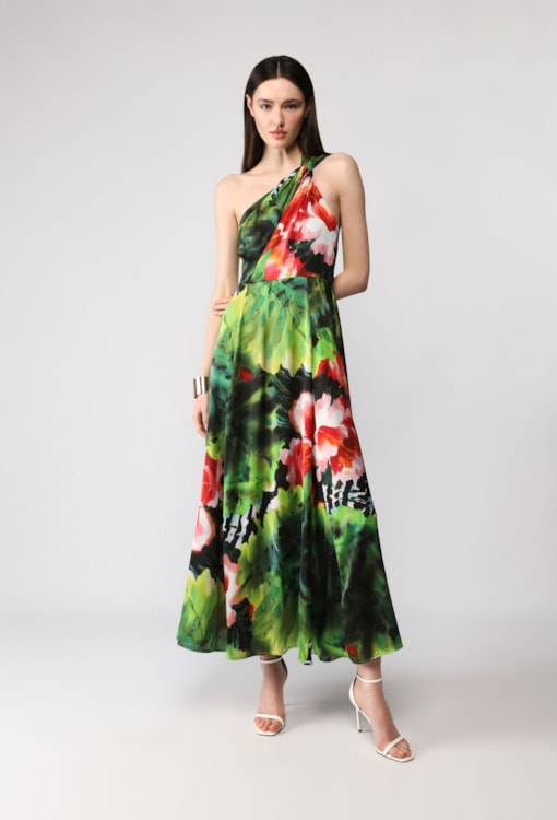 Vestido estampado botânico