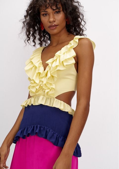 Vestido longo com costas abertas