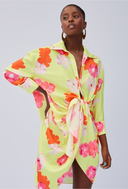 Vestido florido neon