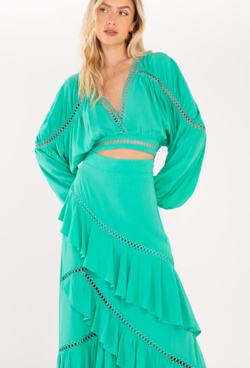 Blusa com decote em V