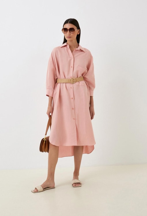 Vestido estilo camiseiro com cinto